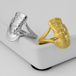 Anello per Uomo e Donna, il Fascino della Regina dell'Africa in Egitto, Anello Regolabile con Gioiello della Dea Africana - Product Image 5