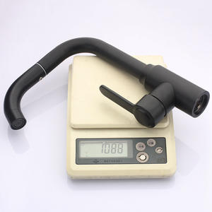 Grifo de lavabo de acero inoxidable con una sola manija, válvula de cerámica, montaje en encimera, un solo orificio, para agua fría y caliente - Product Image 2