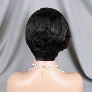 Perruque bouclée Pixie avec fermeture en dentelle 4x4, 100% cheveux humains non traités, brésiliens, raie latérale, vierges Remy, lisses, pour femmes noires - Product Image 3