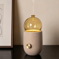 Difusor de Aceites Esenciales, Máquina de Aromaterapia sin Agua con Base de Madera Sólida, Funciona con Batería, Tipo Niebla, Regalo Creativo para el Hogar y Amigos