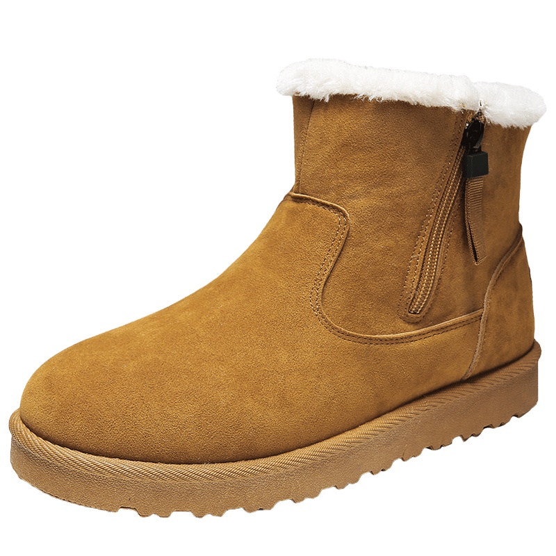 Мужские уличные ботинки с высоким берцем, теплые сапоги из хлопка, с бархатной подкладкой, зимняя обувь