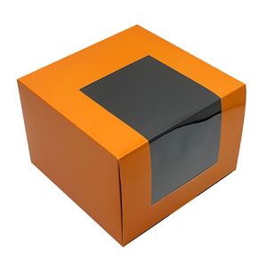 <span class=keywords><strong>Caja</strong></span> cuadrada de papel de regalo con impresión de logotipo personalizado, gorra de béisbol barata, Snapback, embalaje con ventana transparente de PVC - Product Image 3