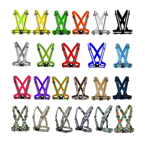 <span class=keywords><strong>Gilet</strong></span> de sécurité en PVC noir néon réfléchissant personnalisé pour vélo, <span class=keywords><strong>gilet</strong></span> réflecteur pour travaux routiers avec ceintures rouges pour enfants, support de logo pour motos - Product Image 3