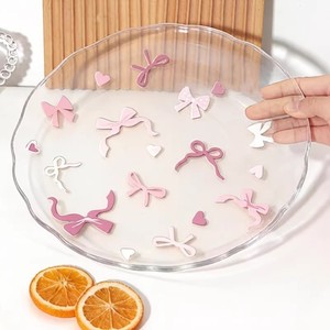 Plato de frutas redondo de vidrio, bandeja para postres, estilo lazo, vajilla para fiestas, 1 unidad - Product Image 5