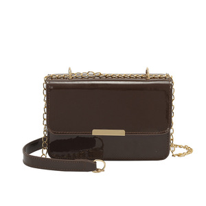 Sac bandoulière élégant en cuir PU verni brillant avec chaîne, modèle <span class=keywords><strong>rectangulaire</strong></span>, pour soirées et usage quotidien 2026 - Product Image 4