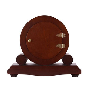 European Style Solid Wood Clock Circular Antique <b>Desk</b> Clock For <b>Study</b> Bedroom Decor - Product Image 2