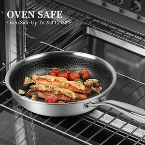 Wholesale Modern Non-Stick Triply 304 Stainless Steel <strong>Frying</strong> <strong>Pan</strong> 20/24/28cm <strong>Induction</strong> Honeycomb <strong>Pan</strong> Skillet Set - Product Image 6