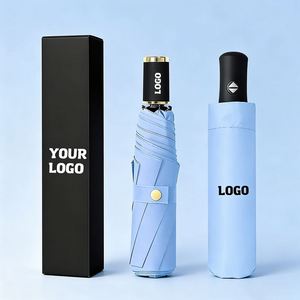 Parapluie de poche promotionnel en gros, personnalisable avec impression de logo, parapluie manuel pliable en 3 sections en tissu pongé anti-UV - Product Image 1