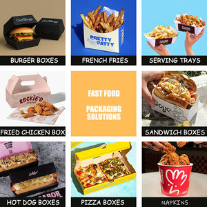 Juego <span class=keywords><strong>de</strong></span> Envases Desechables Personalizados para <span class=keywords><strong>Restaurantes</strong></span> <span class=keywords><strong>de</strong></span> <span class=keywords><strong>Comida</strong></span> Rápida, Cajas y Bolsas <span class=keywords><strong>de</strong></span> Papel para Hamburguesas, Papas Fritas y Pollo Frito - Product Image 3