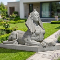Statue en marbre blanc sculptée à la main, taille réelle, décoration extérieure pour maison, jardin, villa, parc, sculpture de Sphinx en pierre égyptienne
