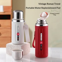 Nouvelle gourde isotherme portable pour enfants en acier inoxydable 316, style colonne romaine, grande capacité, design rétro et de haute qualité