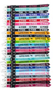 28 màu sắc chất lượng cao cổ lụa Màn hình in tùy chỉnh <span class=keywords><strong>polyester</strong></span> màu hồng phong cách dây buộc ID thẻ Keychain - Product Image 3