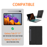 Casing Keyboard untuk Samsung Galaxy Tab S7/S8 11 inci dengan Keyboard Backlit dan Touchpad, Casing Keyboard 2-in-1 untuk Tablet