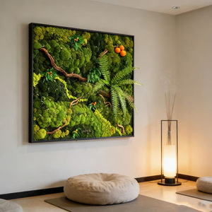 Art mural en mousse préservée sur mesure, fait main, naturel, encadré dans un cadre en bois, écologique, durable, pour la décoration de la maison, du bureau ou de l'hôtel - Product Image 3