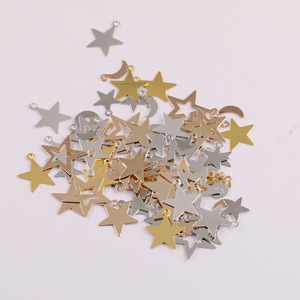 Dijes de Estrella Hueca de Aleación de Zinc de 10 mm, Accesorios de Joyería DIY, Dijes Colgantes de Moda Unisex - Product Image 5