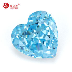 Baru datang 5A + kualitas tinggi 4K menghancurkan es potong bentuk hati kubik zirkonia 4*4mm-15*15mm langit warna biru mesin potong batu zirkon - Product Image 3