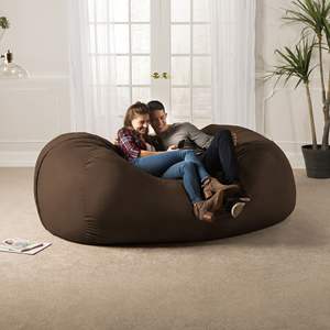 DB Jaxx 7 pieds moderne pouf deux places canapé chocolat tissu pour salon - Product Image 3