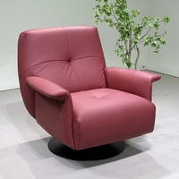 Chaise pivotante de salon en cuir rembourré, moderne et luxueuse, pour la maison ou le bureau – Offre spéciale