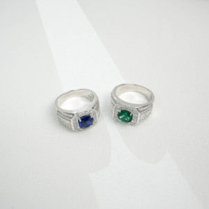 925 <b>Silver</b> Cultivated <b>Emerald</b> <b>Ring</b> Shines Fashionable Engagement Proposal Festival Daily Gift for Girls L - Product Image 6