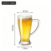 Grande tasse à bière en verre épais avec poignée, tasse à boire pour pub et bar, tasse à thé en verre multifonctionnelle pour la préparation du thé et les boissons à la maison