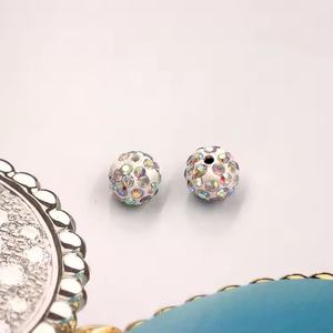 10mm ronde dikke hars strass kralen polymeerklei balletjes ingelegd met kristallen Shambhala kralen voor het maken van pen sieraden armbanden - Product Image 6