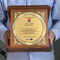 Trophées en bois de haute qualité ADL, avec logo personnalisé, médailles, récompenses, nouveau design, cadeaux promotionnels en cristal pour salons professionnels, accueil