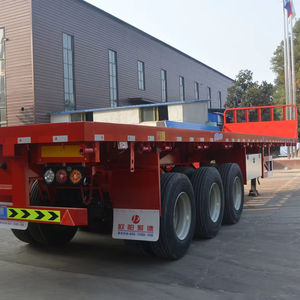 Semi-<span class=keywords><strong>remorque</strong></span> plate-forme en acier 3 essieux 33 tonnes Semi-<span class=keywords><strong>remorque</strong></span> surbaissée de 13 mètres de long - Product Image 1