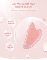 Mini Pierre de Guasha en Forme de Cœur pour Soins de la Peau, Étiquette Privée Personnalisée, Pierre de Quartz Rose Naturelle, Planche de Massage Facial Gua Sha, Couleur Rose