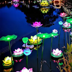 Lampe imprimée en forme de Lotus, imperméable, éclairage d'extérieur, luminaire décoratif de paysage, idéal pour un parc, une pelouse, un jardin ou un parc, 24v, nouveauté 2020