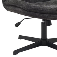 Fauteuil de salon moderne KD avec structure métallique, assise en tissu, hauteur réglable, pivotant, noir
