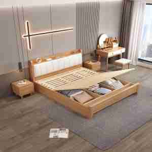High Quality Wooden Bedroom <b>Beds</b> Bedside Storage Hot Sale Bedroom Furniture Factory Direct Solid Wood Single King Size <b>Bed</b> - Product Image 6