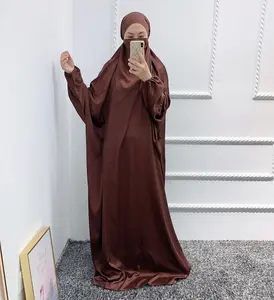 Ropa islámica de satén para mujer, ropa con patrones, Jilbab Abaya de oración, venta directa de fábrica, venta al por mayor