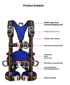 Sabuk keselamatan perlindungan jatuh seluruh tubuh, sabuk <span class=keywords><strong>Harness</strong></span> keamanan untuk menjaga keamanan di luar ruangan, pengiriman cepat, tali pengaman - Product Image 2