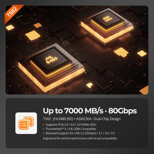 TESmart SSDケースUSB4 80Gbps PCIe 5.0 NVMe M.2 SSDエンクロージャーThunderbolt 5/4/3 & USB 3.2対応最大7000メガバイト/秒 - Product Image 2