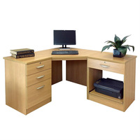 Bureau d'étudiant moderne en bois pour la maison, l'école, ordinateur de chambre à coucher convertible avec serrure à tiroir, bureau d'étude élégant