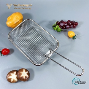 Cesta para freír patatas fritas de acero inoxidable, mini cesta para freír, para cocinar al aire libre, uso en campamentos, 1 unidad - Product Image 4