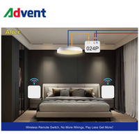 Interruptor de Pared Inalámbrico de 1 Canal y 1 Vía, Eficiente Energéticamente, Impermeable IP44, con Tecnología RF433 para Proyectos Escolares
