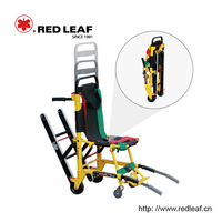 Chaise-plate d'évacuation d'urgence manuelle en alliage d'aluminium sur chenilles pour la descente d'escaliers et le sauvetage en milieu hospitalier