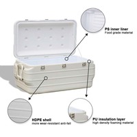 Glacière de Transport de Poisson en Plastique Isotherme en Polystyrène Grande Capacité 170 L, pour Extérieur, avec Service Après-Vente Sans Souci