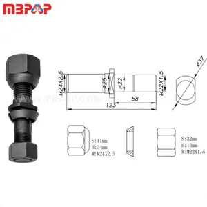 Fábrica de suministro de perno de la rueda del camión de m12x1.5 m14x1.5 tractor perno de rueda para bpw scania foton sinotruk