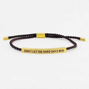 Joyería de inspiración de moda, regalo para mujeres y hombres, pulsera de cuerda trenzada ajustable con letras grabadas: NO DEJES QUE LOS DÍAS DIFÍCILES TE VENCAN - Product Image 6