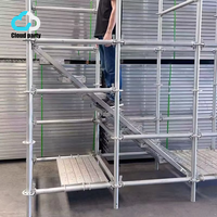 Tour d'escalier modulaire Cloud-Party Ringlock en acier Q355, hauteur réglable, escaliers de construction HDG