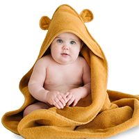 Hooded Baby Bath Poncho Towel 100% Cotton Woven Soft for Newborns & Toddlers Bathroom Use