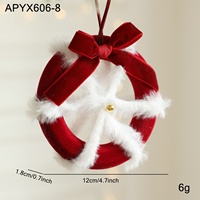 Nouvelle Décoration de Couronne de Noël en Plastique et Peluche avec Ruban, Nœud et Clochette, Style Coréen/Européen, pour Affichage Suspendu à la Fenêtre