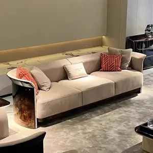 Ensemble de canapés de salle de télévision trois places style italie minimaliste dernier canapé moderne ensemble de canapés pour le salon