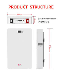 SunPlus แบตเตอรี่สำรองไฟแบบติดผนัง 10.24 กิโลวัตต์ชั่วโมง LiFePO4 ESS |   แบตเตอรี่เก็บพลังงานแสงอาทิตย์ 51.2V 200Ah |   รับประกัน 5 ปี |   ระบบออฟกริดและไฮบริด |   อายุการใช้งานยาวนาน - Product Image 3