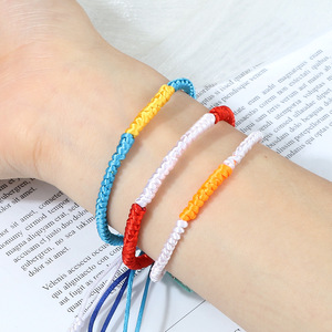 <span class=keywords><strong>Bracelet</strong></span> en fer tressé tendance, motif nœud <span class=keywords><strong>diamant</strong></span>, cordon rouge, accessoires créatifs, couleurs <span class=keywords><strong>de</strong></span> drapeau national simulées - Product Image 2