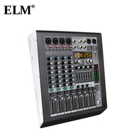 Amplificateur de mixage audio alimenté 4 canaux ELM ABM-4 Bluetooth USB 256 effets numériques 250W*2 Métal+Plastique pour scène KTV Live