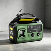 Radio Meteorológica AM/FM con Manivela Solar, Linterna, Batería de 20000mAh, Salida de 5V2A, 38 Horas de Reproducción, Fuente de Alimentación Portátil