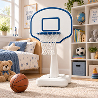 Ensemble de panier de basket-ball d'intérieur pour tout-petits, mini-stand monobloc avec ballon, design arrondi sécurisé, jouet de tir pour enfants, garçons et filles, cadeau